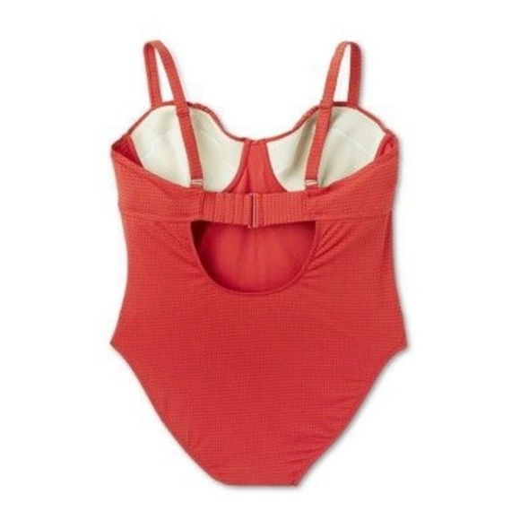 Rhode Red Embossed Dot Ruffle Medium Coverage One Piece Swimsuit - RHODE - Picture 11 of 13